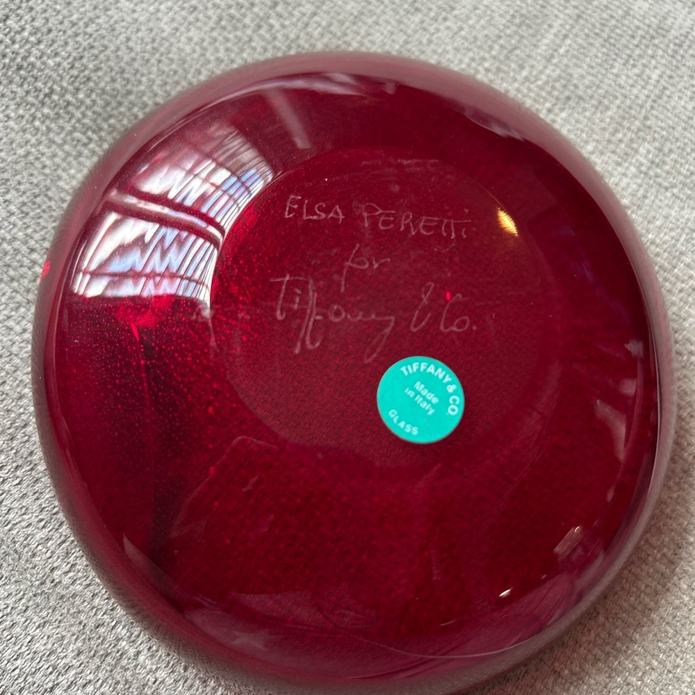 Tiffany & Co. Red Venetian Glass Dish